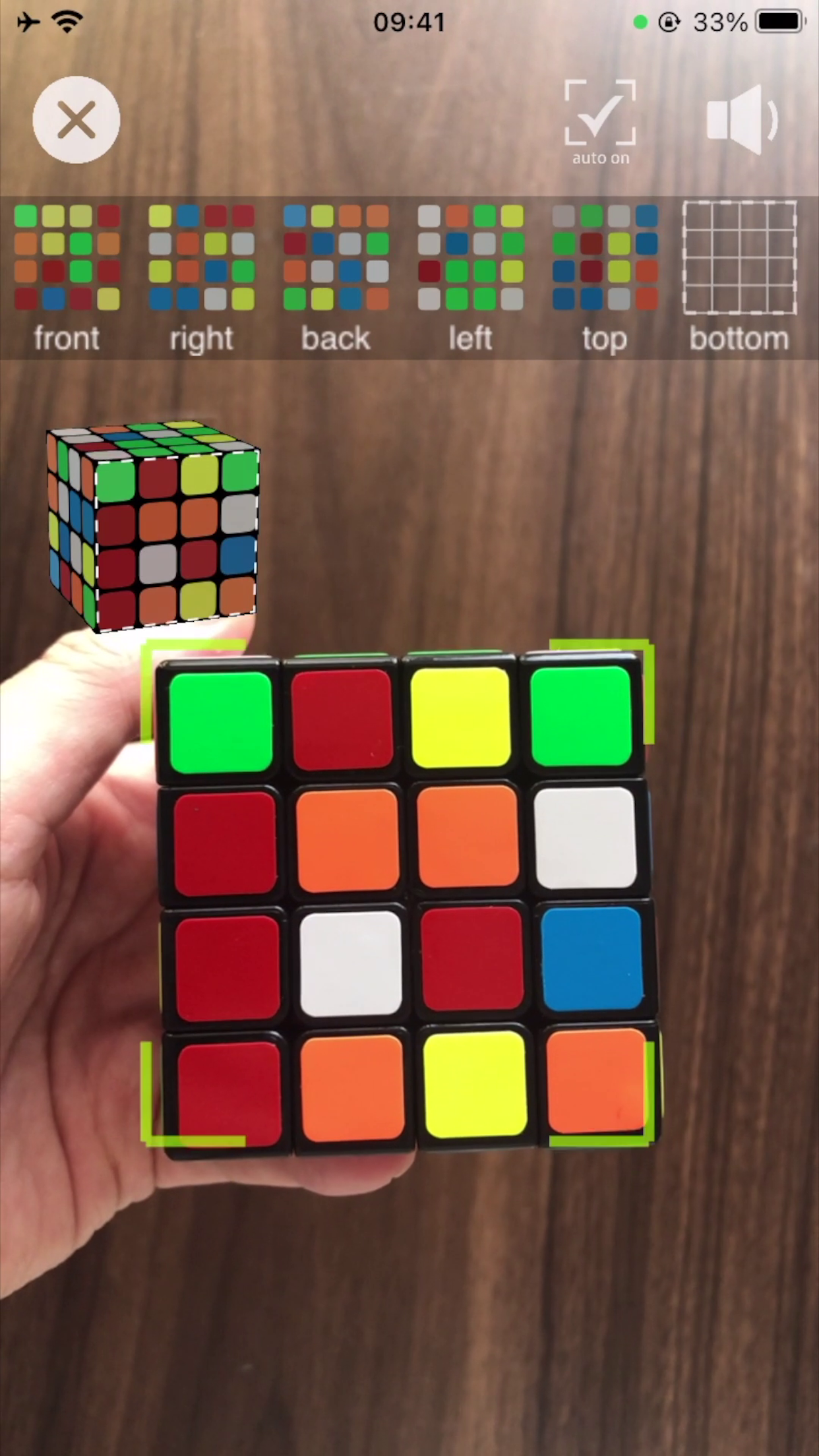 Rubik's Cube solving steps on app